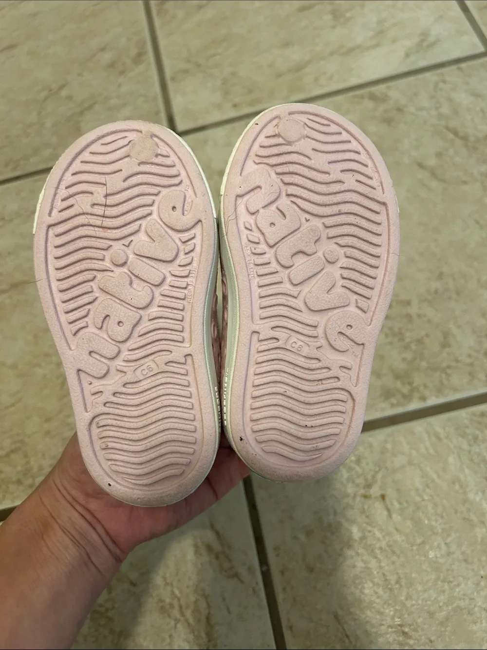 Kids native Slip-On Water Resistant Shoes - glitter Pink